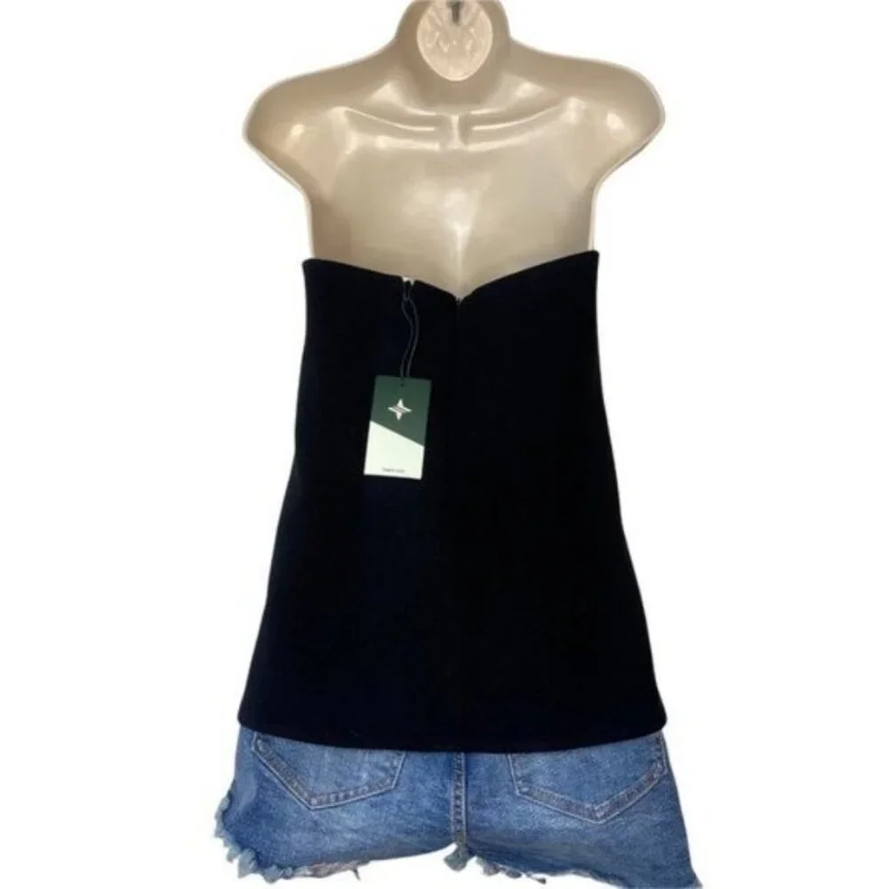 Tuckernuck | NEW Strapless Corset Noir Crepe Marin Top in Black Size XXL - Picture 8 of 14